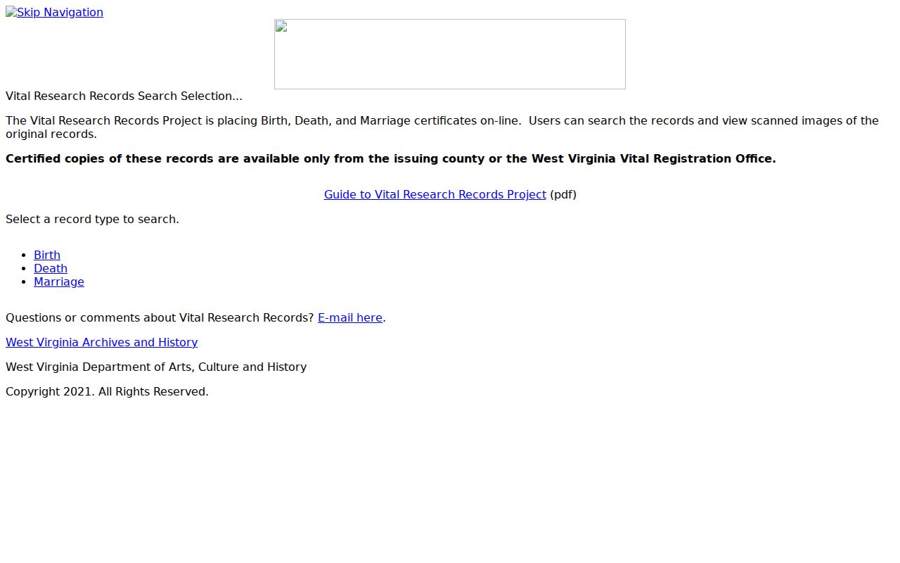 Charleston resident lookup West Virginia vital research index