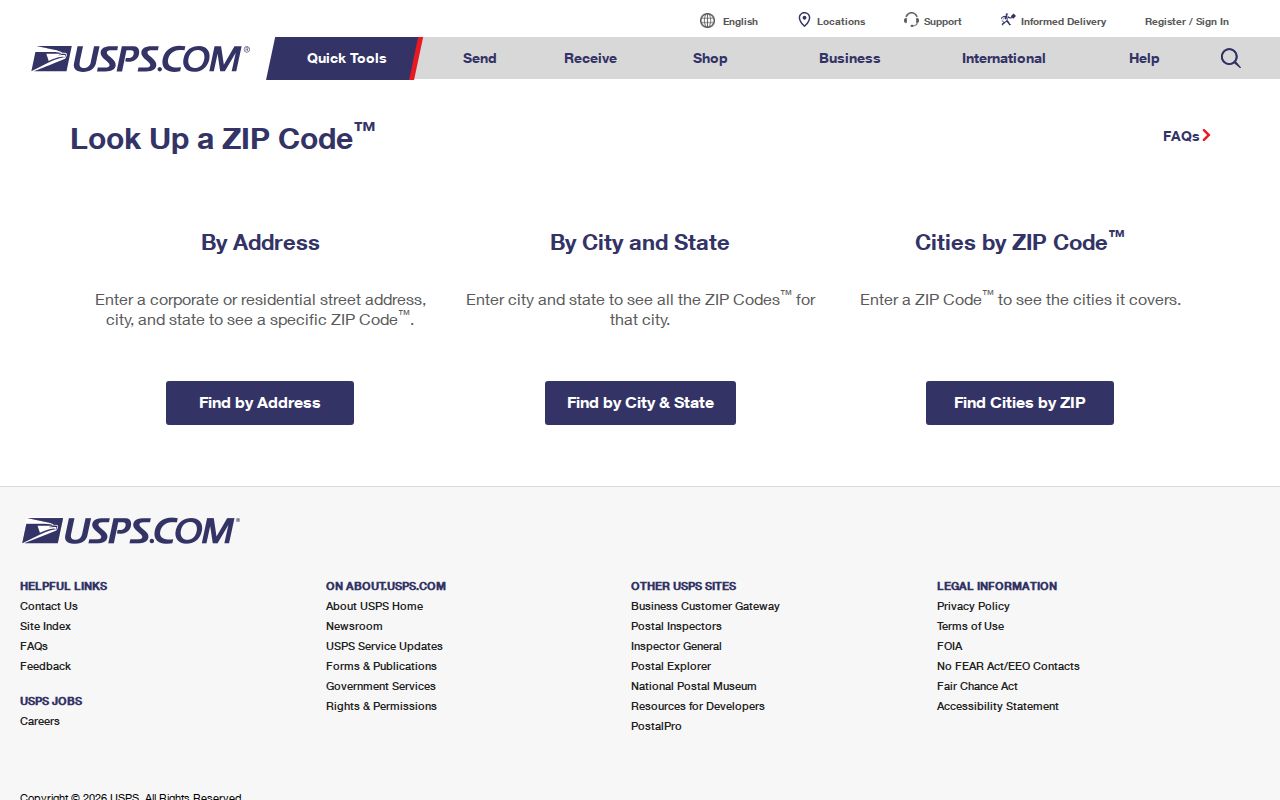 Charleston ZIP code directory USPS address lookup