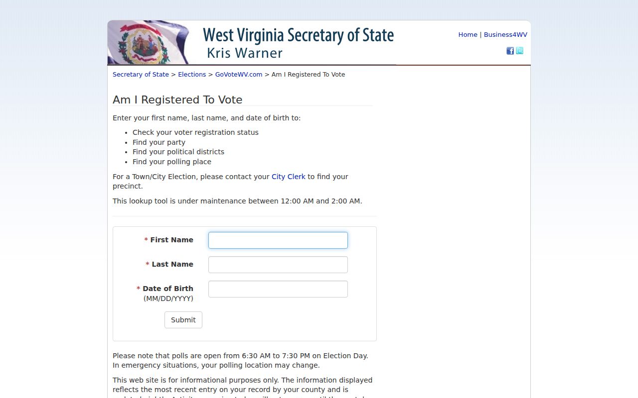Charleston resident lookup voter registration form